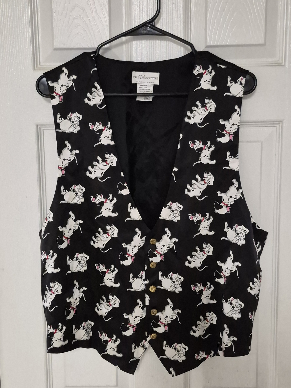 Disney Dalmatians Vintage 100% Silk Vest Size L / XL